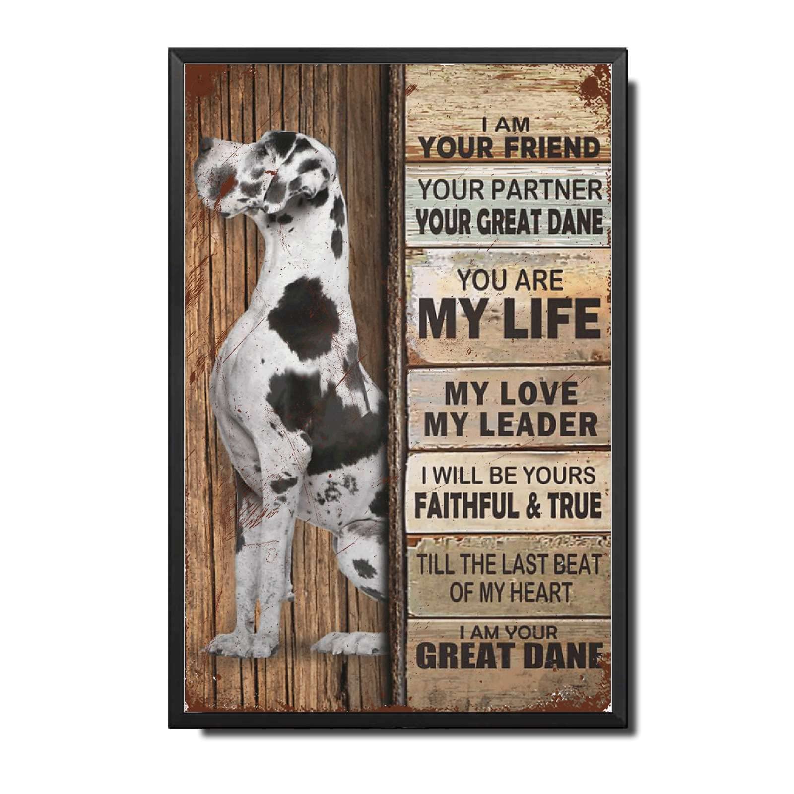 Lygond Metal Sign Tin Sign Vintage Wall Art I Am Your Friend Gift for Boxer Lovers Dog Lovers Vintage Wall Art Prints Restroom Tin Sign for Pub 8×12 Inches