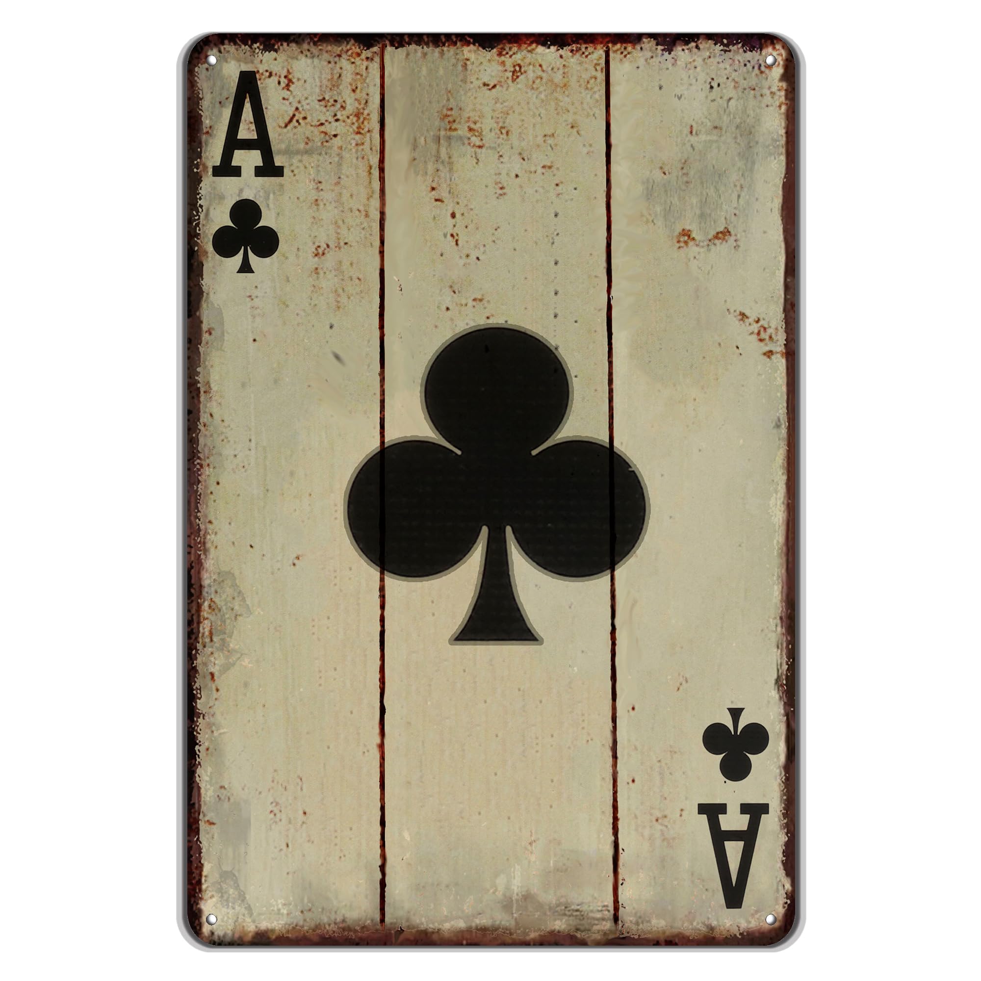 Vintage Poker Wall Decor Metal Sign Retro tin Sign Wall Decorative Signs for Man Cave Home Cafe Pub bar Shop 12x8 Inch Spades Ace