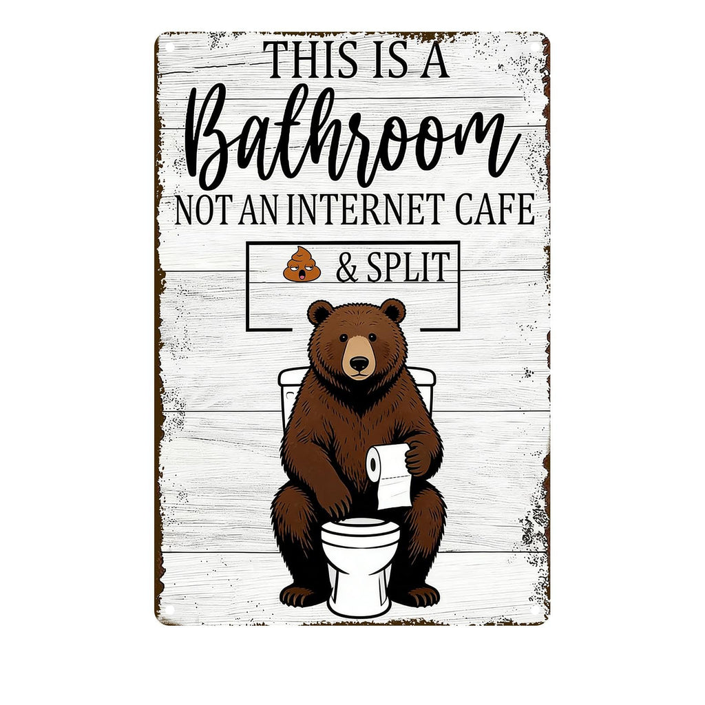Funny Chicken Metal Tin Sign Bathroom Decor This Is A Bathroom Not An Internet Cafe Signs Retro Posters for Home Restroom Toilet Washroom 8x12inch
