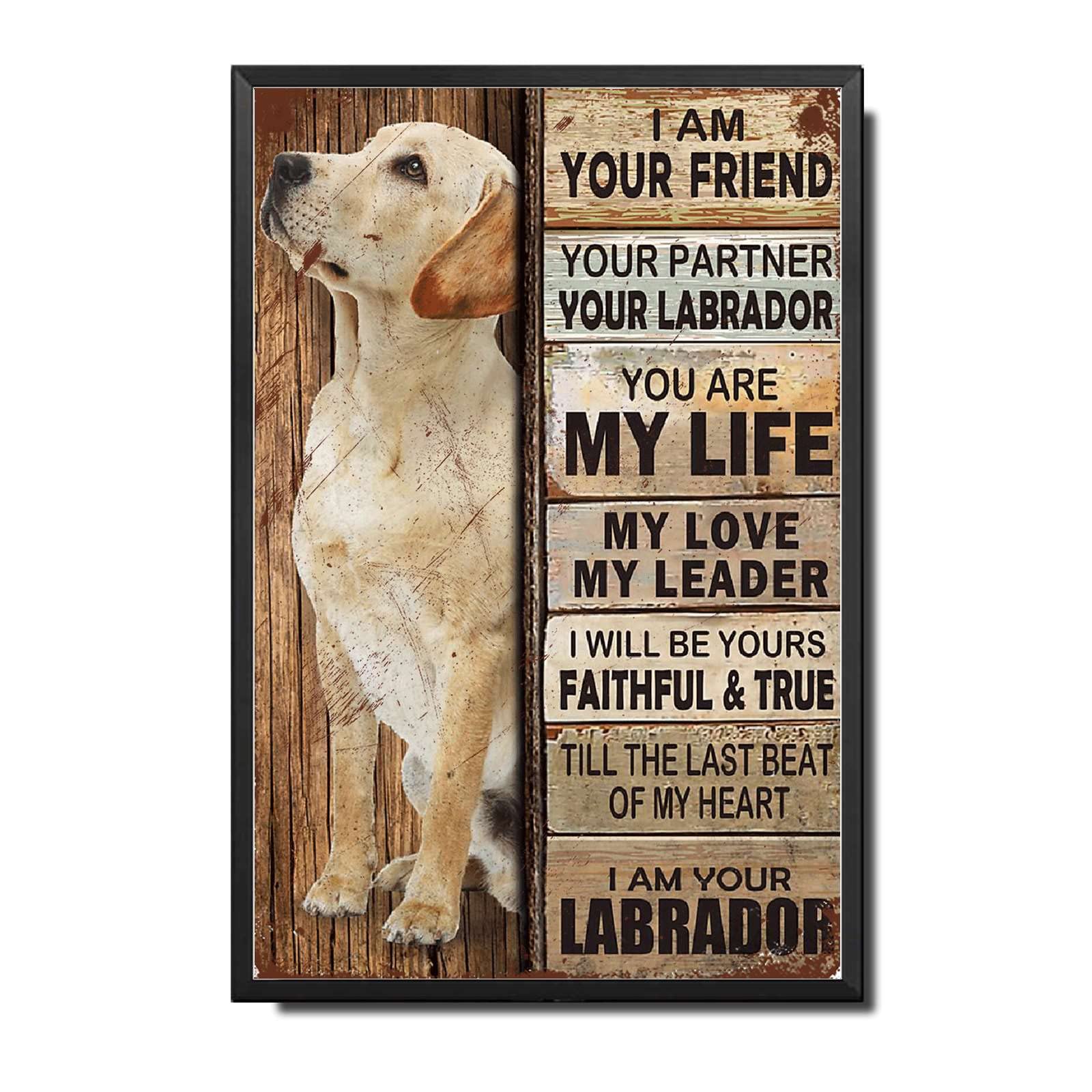 Lygond Metal Sign Tin Sign Vintage Wall Art I Am Your Friend Gift for Boxer Lovers Dog Lovers Vintage Wall Art Prints Restroom Tin Sign for Pub 8×12 Inches