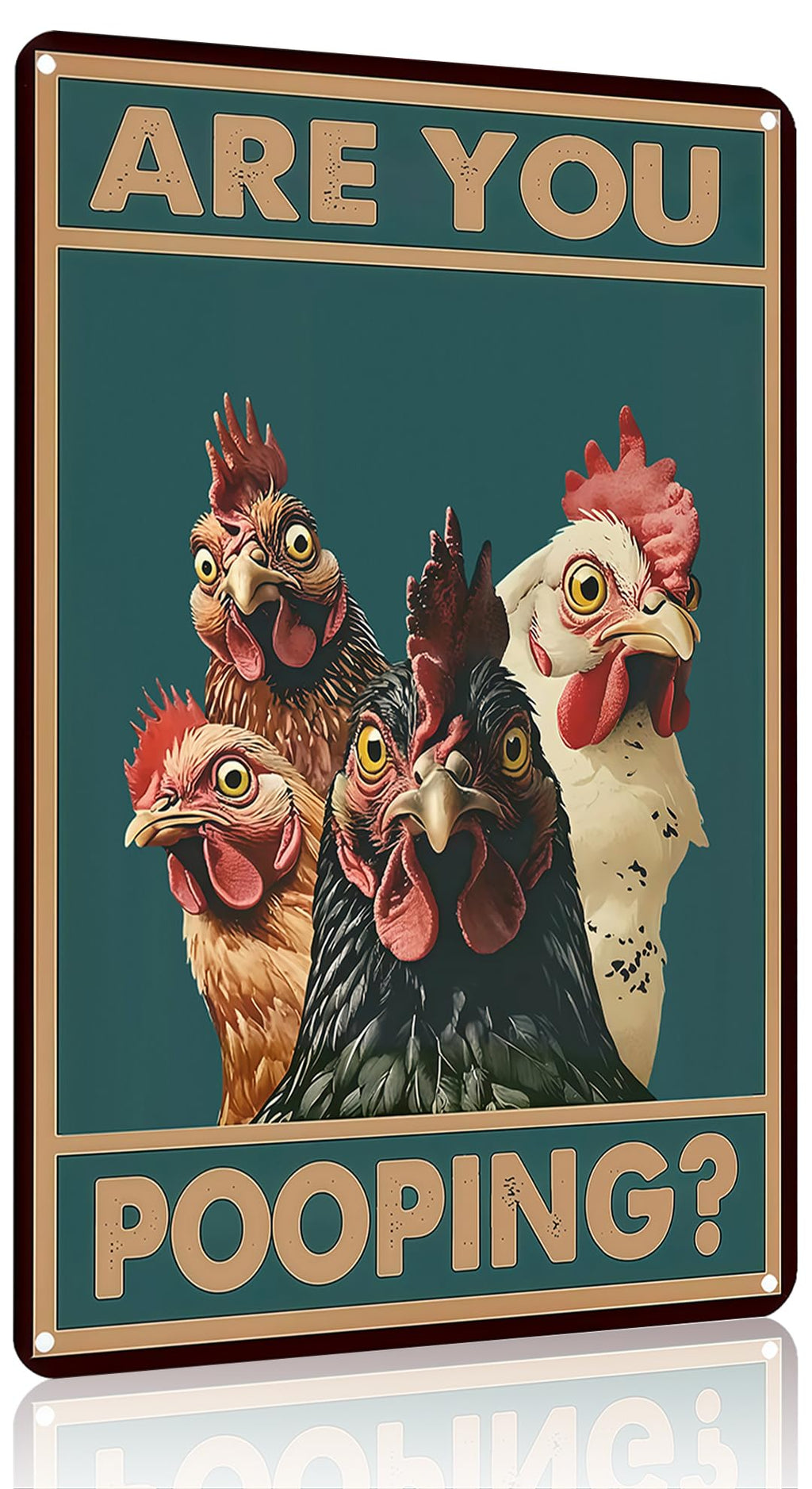 Smilelife Funny Chicken Gifts I'm Going To Let God Fix It Tin Sign for Home Farm Chicken Coop Farmhouse Kitchen Garden Decor 8 X 12 Inch (3520)