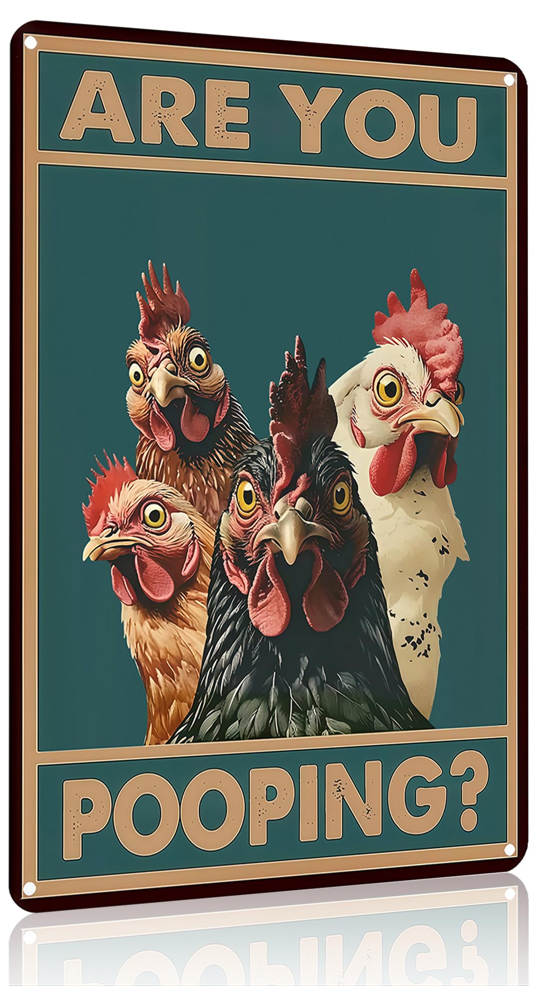 Smilelife Funny Chicken Gifts I'm Going To Let God Fix It Tin Sign for Home Farm Chicken Coop Farmhouse Kitchen Garden Decor 8 X 12 Inch (3520)