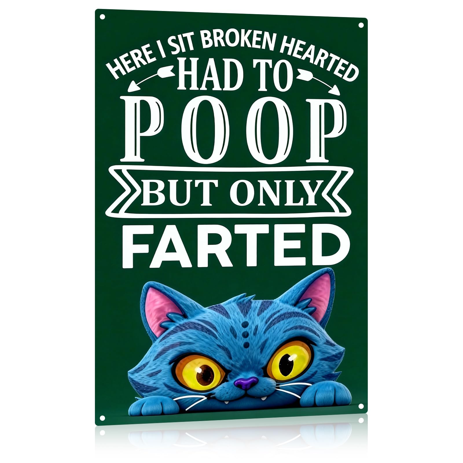 Madewell Living Funny Highland Cow Metal Tin Sign, Are You Pooping, Rustic Farmhouse Wall Decor for Bathroom, Western Bathroom Art with Humorous Quote, 8x12 Inch