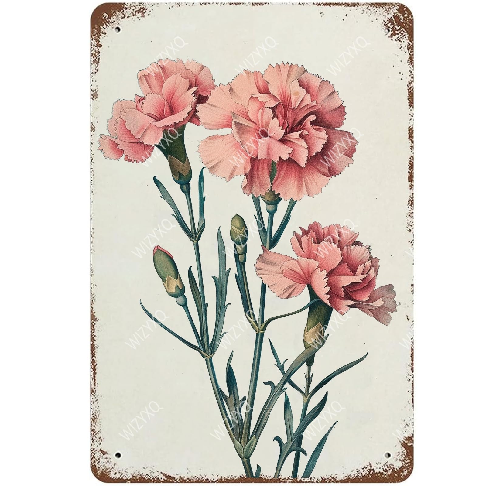 Flowers Metal Signs Vintage A Bouquet of Wild Flowers Tin Sign Retro Wall Decor for Living Room Bedroom Greenhouse Garden Yard Shop Bar 8×12 Inches