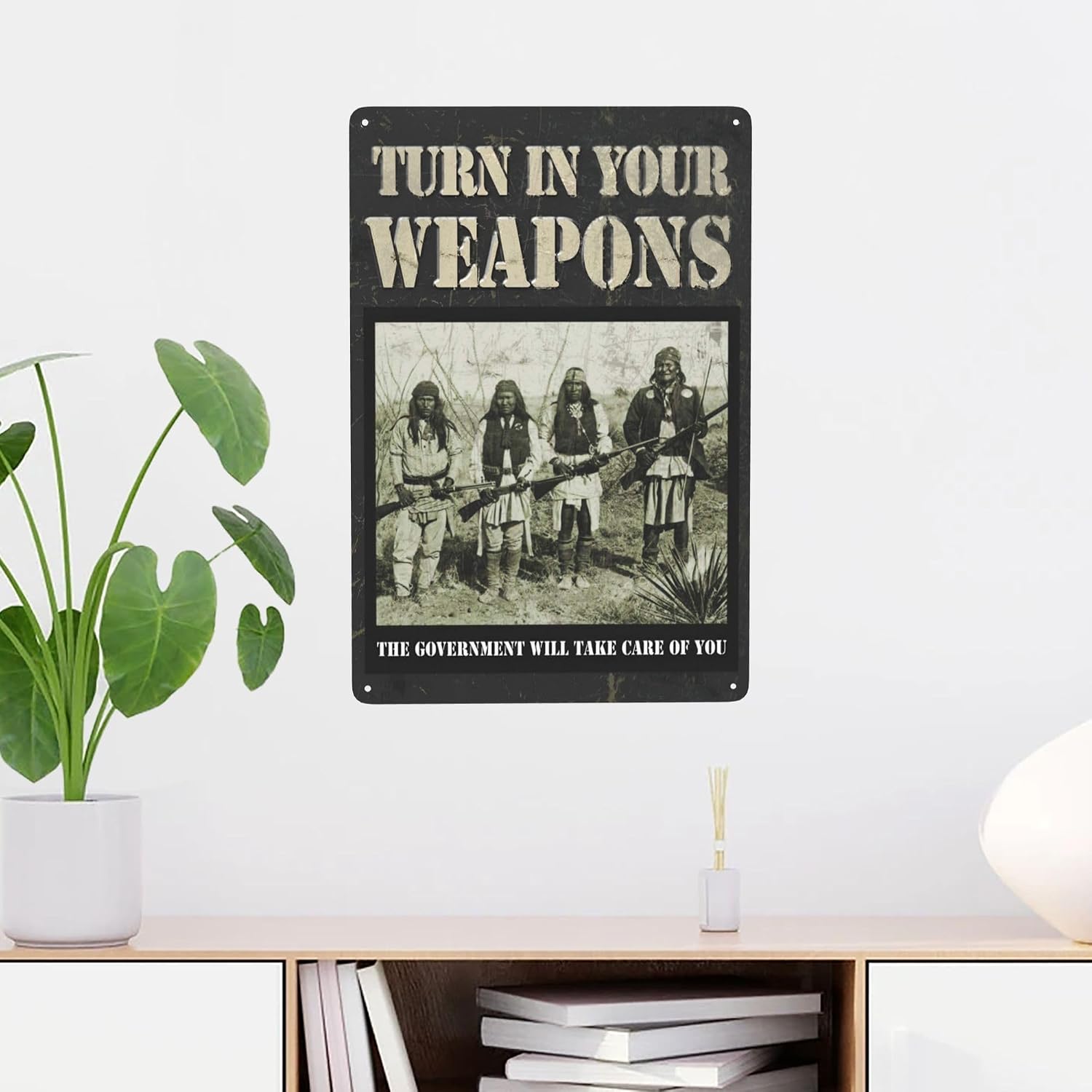 Funny Man Cave Signs Vintage Wall Decor Decorative Metal Signs For Bar, Garage Turn in Your Weapons Plaques Tin Sign 12"x 8"