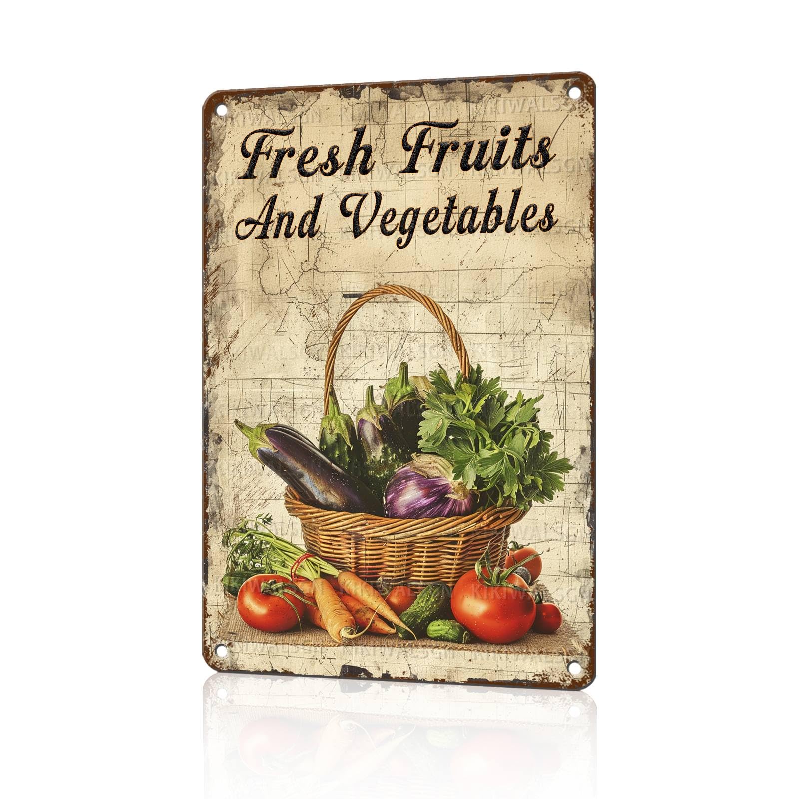 Tomato Vegetable Metal Tin Sign Vintage Garden Fresh Wall Art for Home Kitchen Bar Cafe Office 8x12Inch