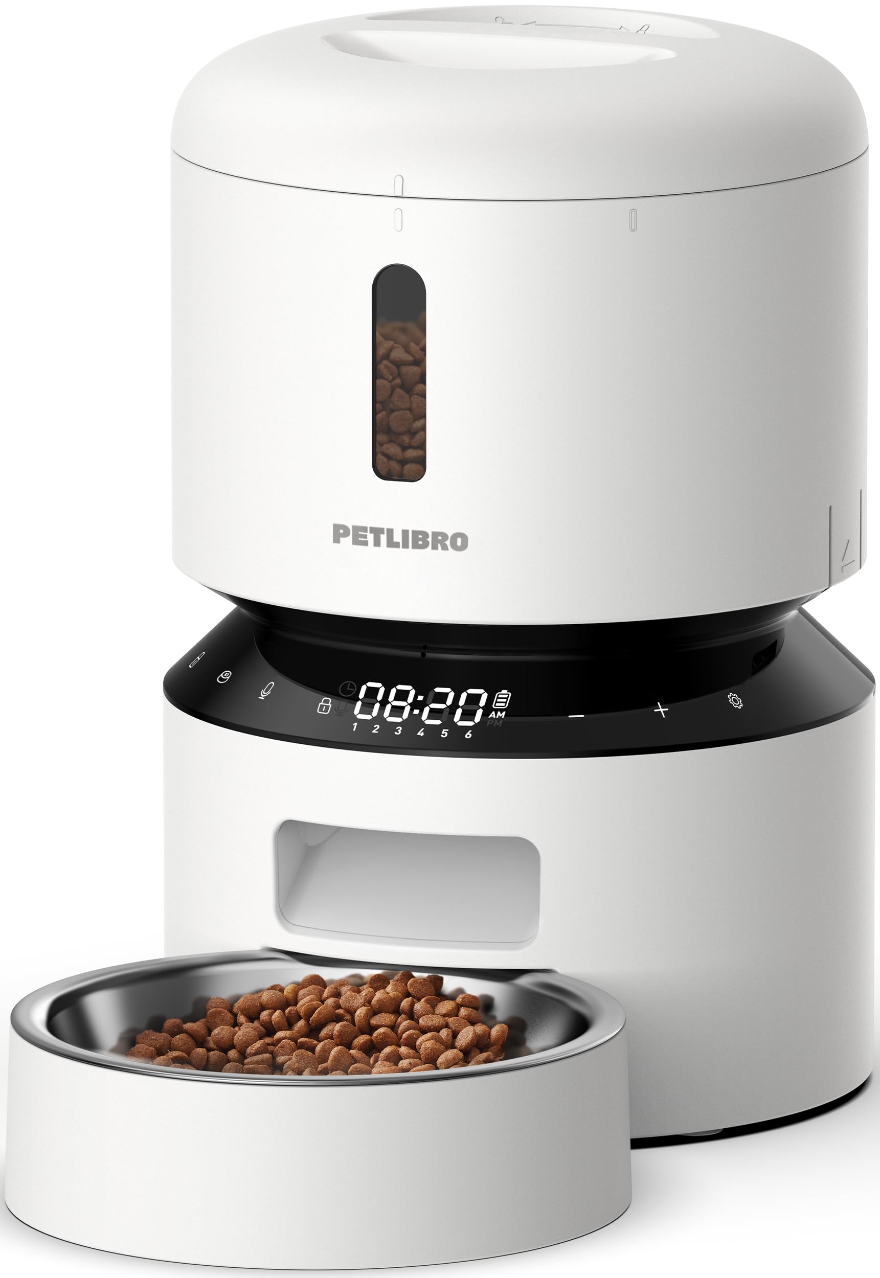 PETLIBRO Automatic Cat Feeder with Camera, 1080P HD Video with Night Vision, 5G WiFi Pet Feeder with 2-Way Audio, Low Food & Blockage Sensor, Motion & Sound Alerts for Cat & Dog Single Tray