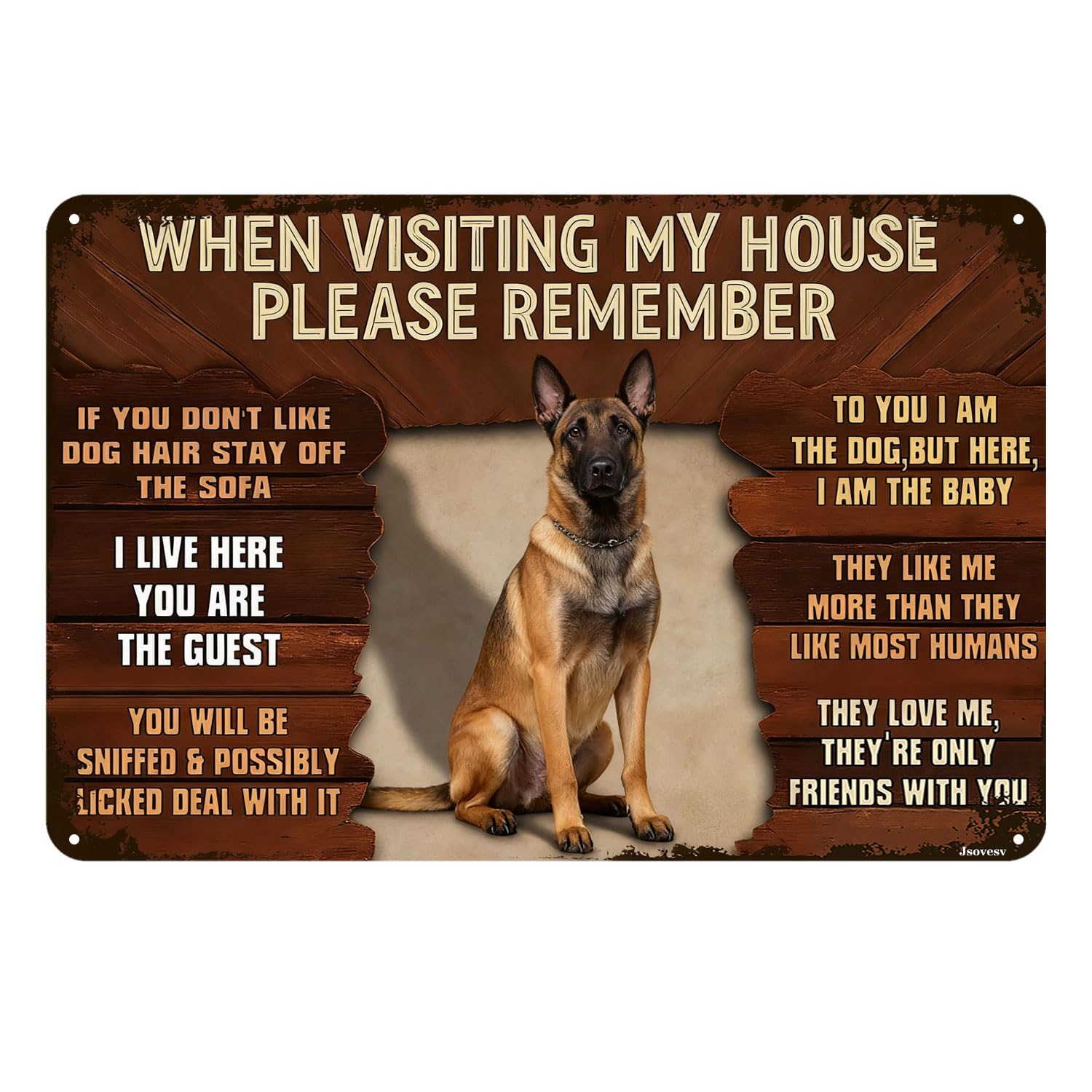Funny Malamute Dog Vintage Tin Sign When Visiting My House Please Remember Metal Wall Art For Home Garage Bar Man Cave Patio Porch Decor 8x12 Inch