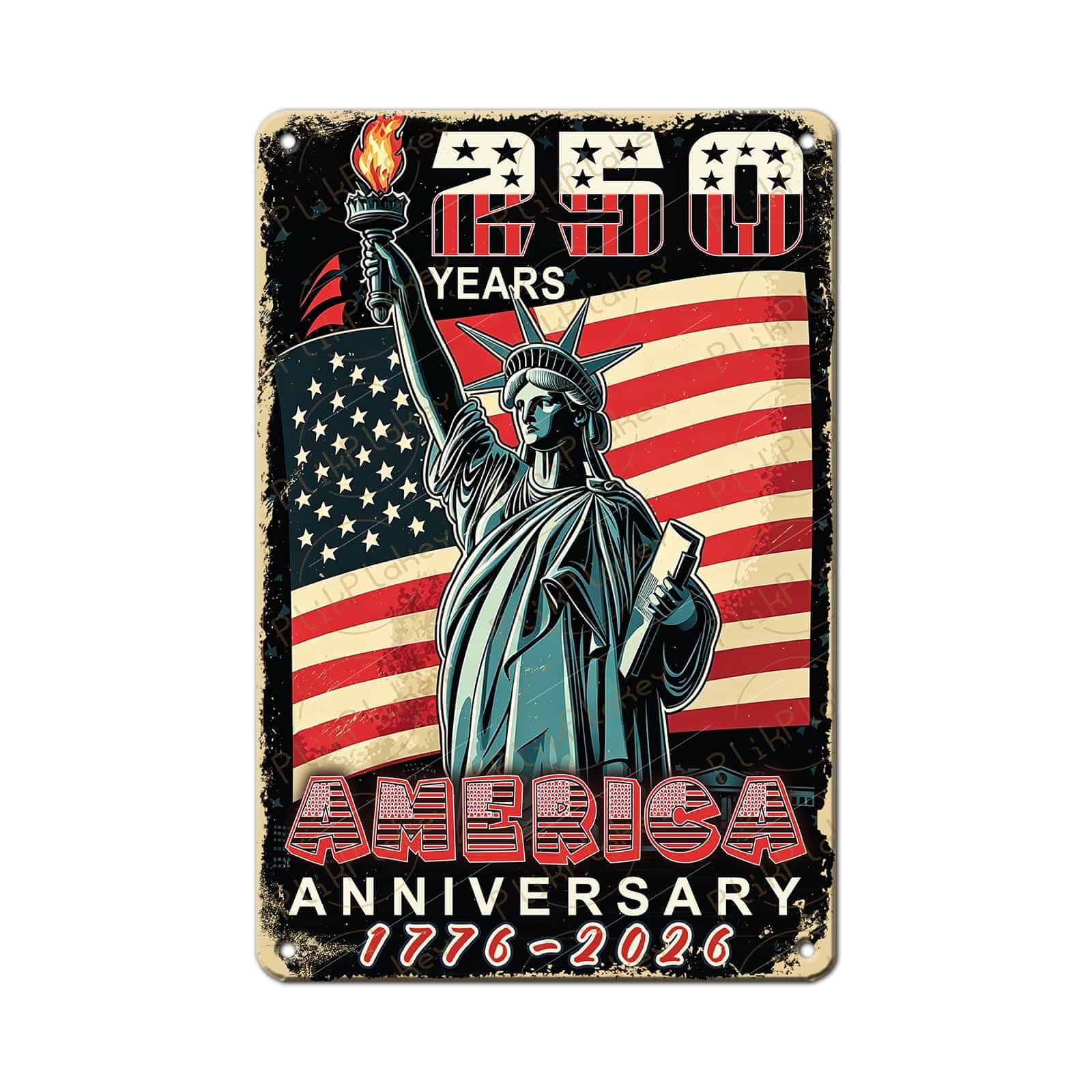 Patriotic 4th of July Tin Sign Happy Independence Day Popsicle Wall Art Vintage Retro Home Decor for Bar Living Room Bedroom Cafe Decoration 12x8 Inch