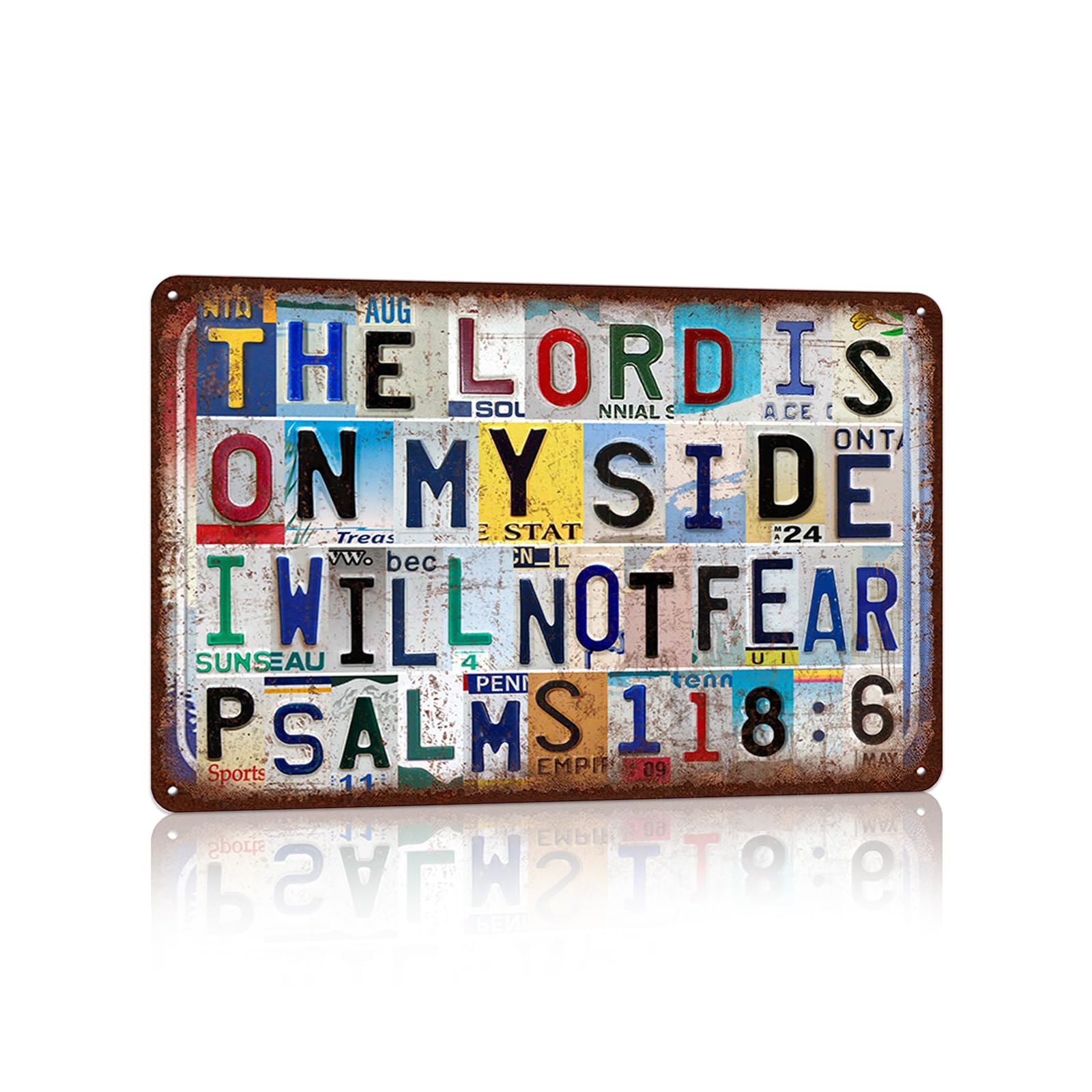 Vintage God Is Within You Wall Decor Biblical Quotation Metal Tin Signs for Bedroom Office Prayer Room,12x8 inch