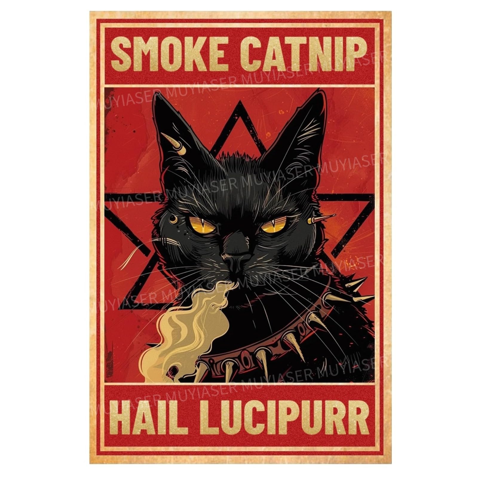 Metal Sign Easily Distracted By Cats & Garden Vintage Retro Aluminum Tin Sign for Garden, Kitchen, Office, Home, Bar, Cafe Decor 8x12 Inch