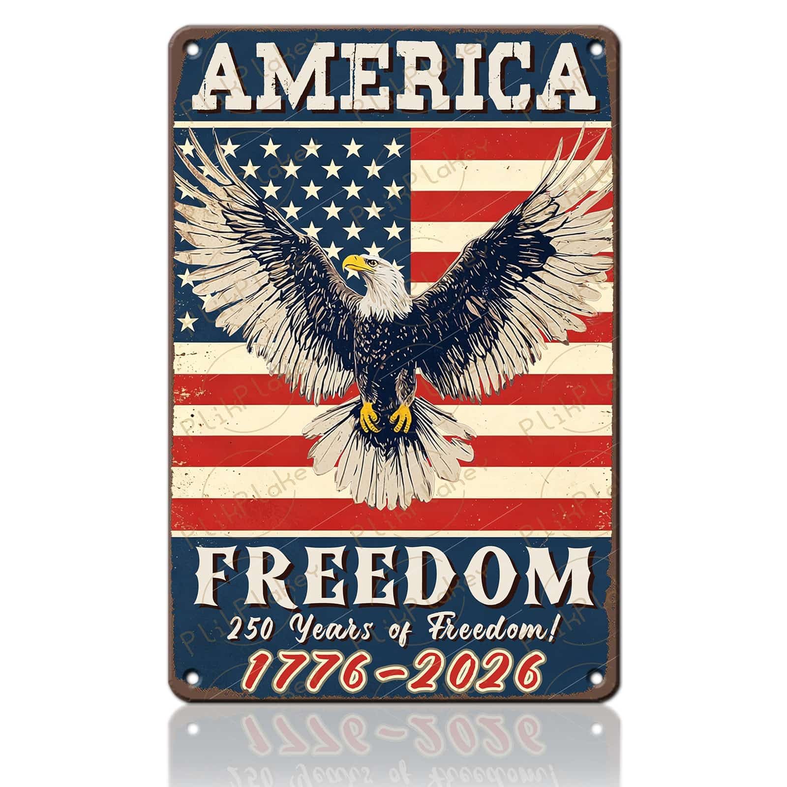 Patriotic 4th of July Tin Sign Happy Independence Day Popsicle Wall Art Vintage Retro Home Decor for Bar Living Room Bedroom Cafe Decoration 12x8 Inch