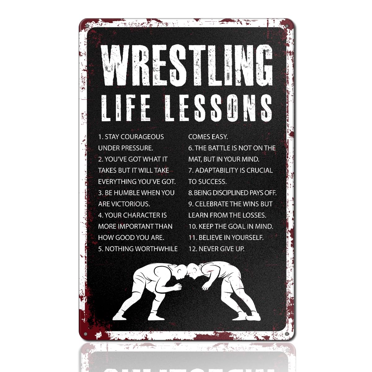 Wrestling Gifts, Vintage Wrestling Metal Tin Sign for Home Bedroom Room Man Cave Garage Wall Decor 8x12 Inch