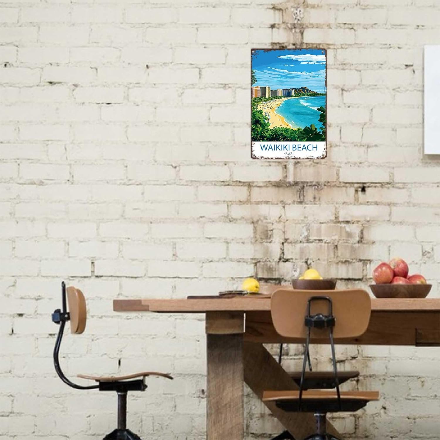 Funny Signs Poster 8x12inch Aluminum metal Tin Sign Waikiki Beach Hawaii Wall Art Decoration Painting For Home Room Office Decor