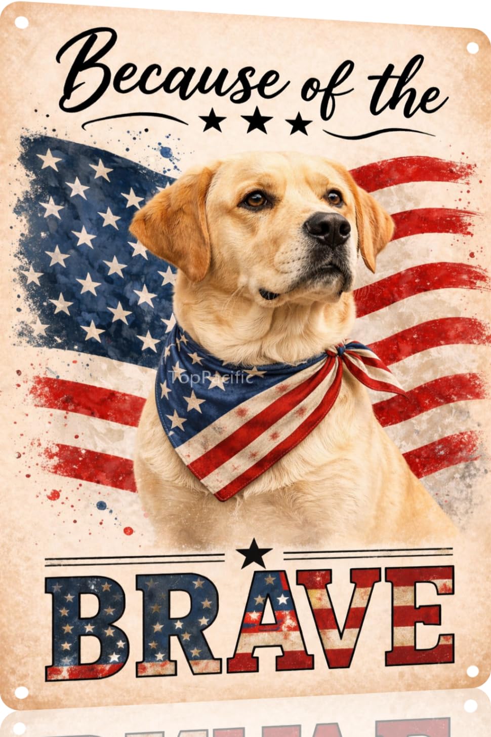 Patriotic Brittany-Spaniel Funny Tin Sign 12x8 Inch Vintage Metal Wall 4th of July Independence Day Art Retro Humor for Bathroom Kitchen Bedroom Room Home Gift Decoration(58978)
