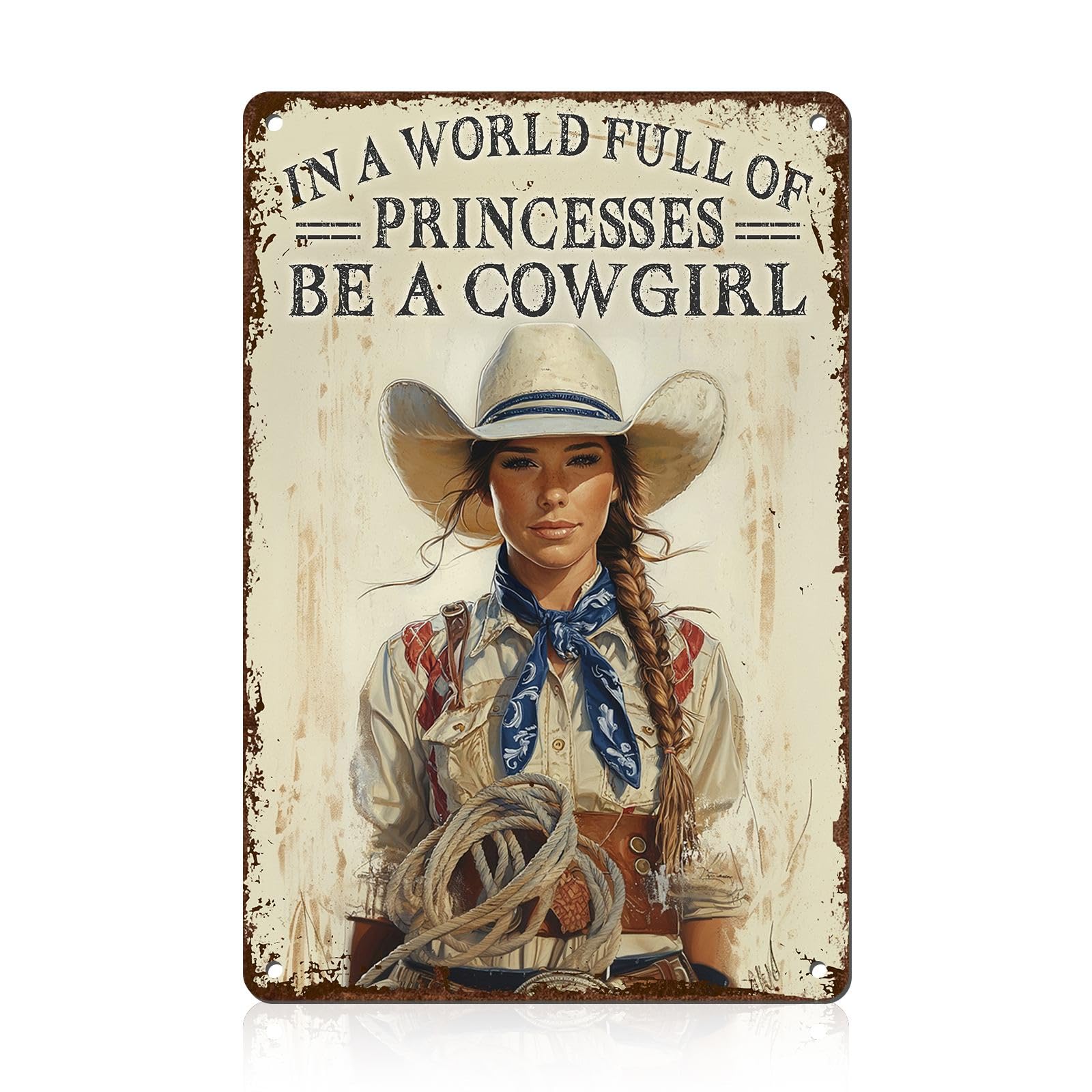 Western Wanted Tin Sign Vintage Metal Poster Rustic Wall Decor Cowgirl Pin Up Art Retro Iron Painting 8x12inch