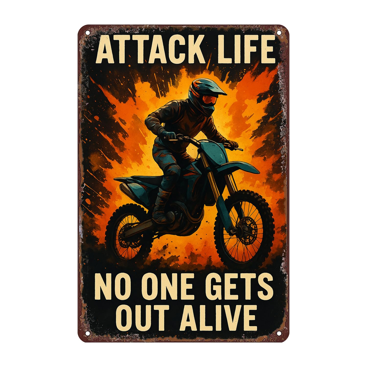 Motorcycle Parking Only Tin Sign Wall Decor - 12x8 Inch Tin Metal Retro Style Wall Art for Garage, Workshop, Bar, Biker Gift for Motorcycle Enthusiasts