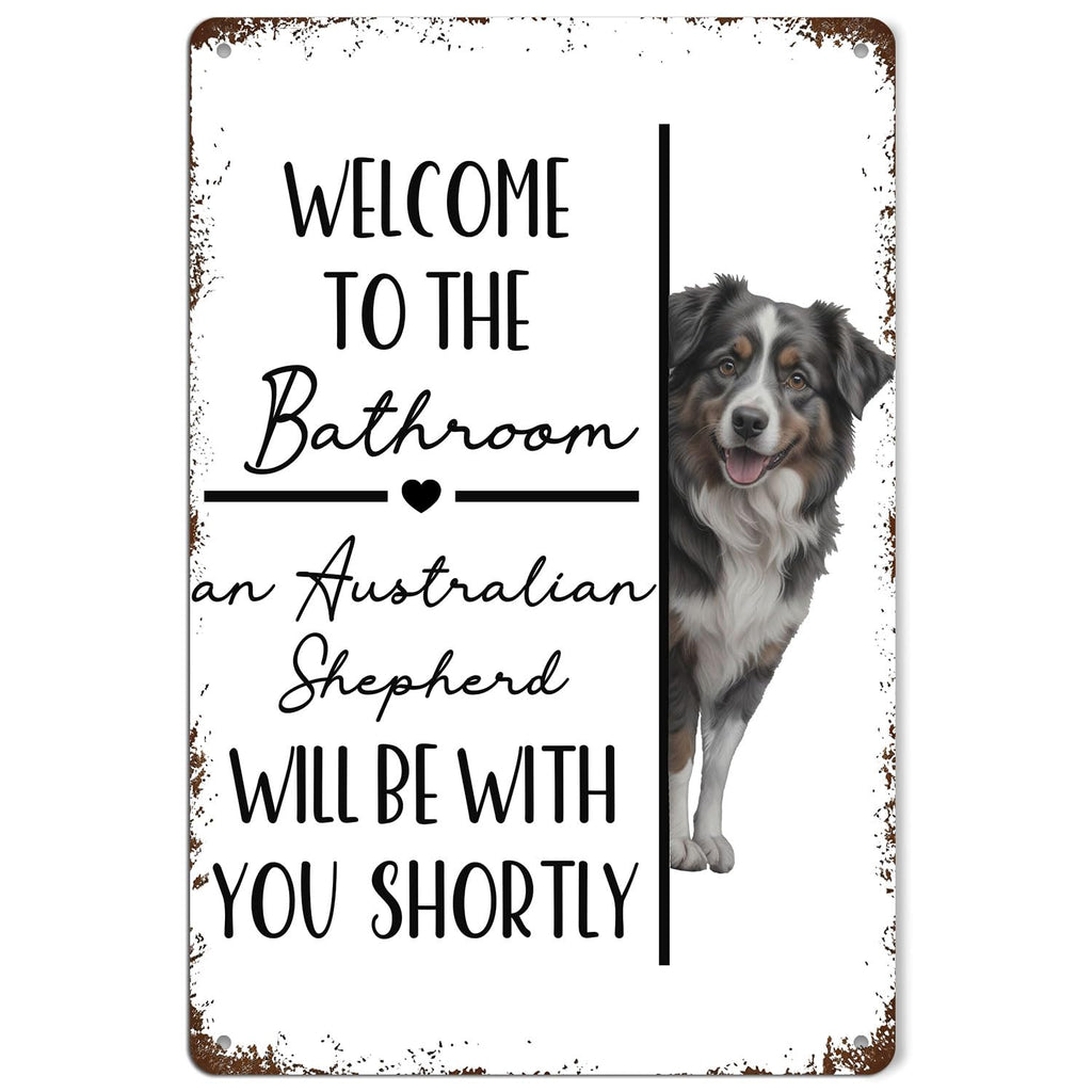 Funny Shih Tzu Dog Bathroom Metal Signs, Shih Tzu Lovers Gifts Tin Sin, Dog Lover Mom Dad Gifts Metal Wall Decor for Bathroom Washroom Restroom Toilet Decoration, 8x12 Inch