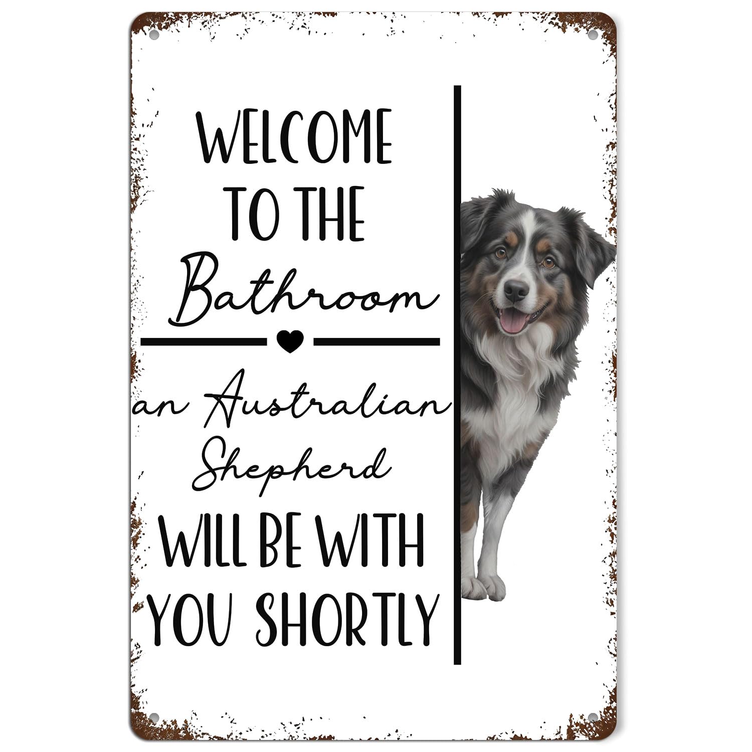 Funny Shih Tzu Dog Bathroom Metal Signs, Shih Tzu Lovers Gifts Tin Sin, Dog Lover Mom Dad Gifts Metal Wall Decor for Bathroom Washroom Restroom Toilet Decoration, 8x12 Inch