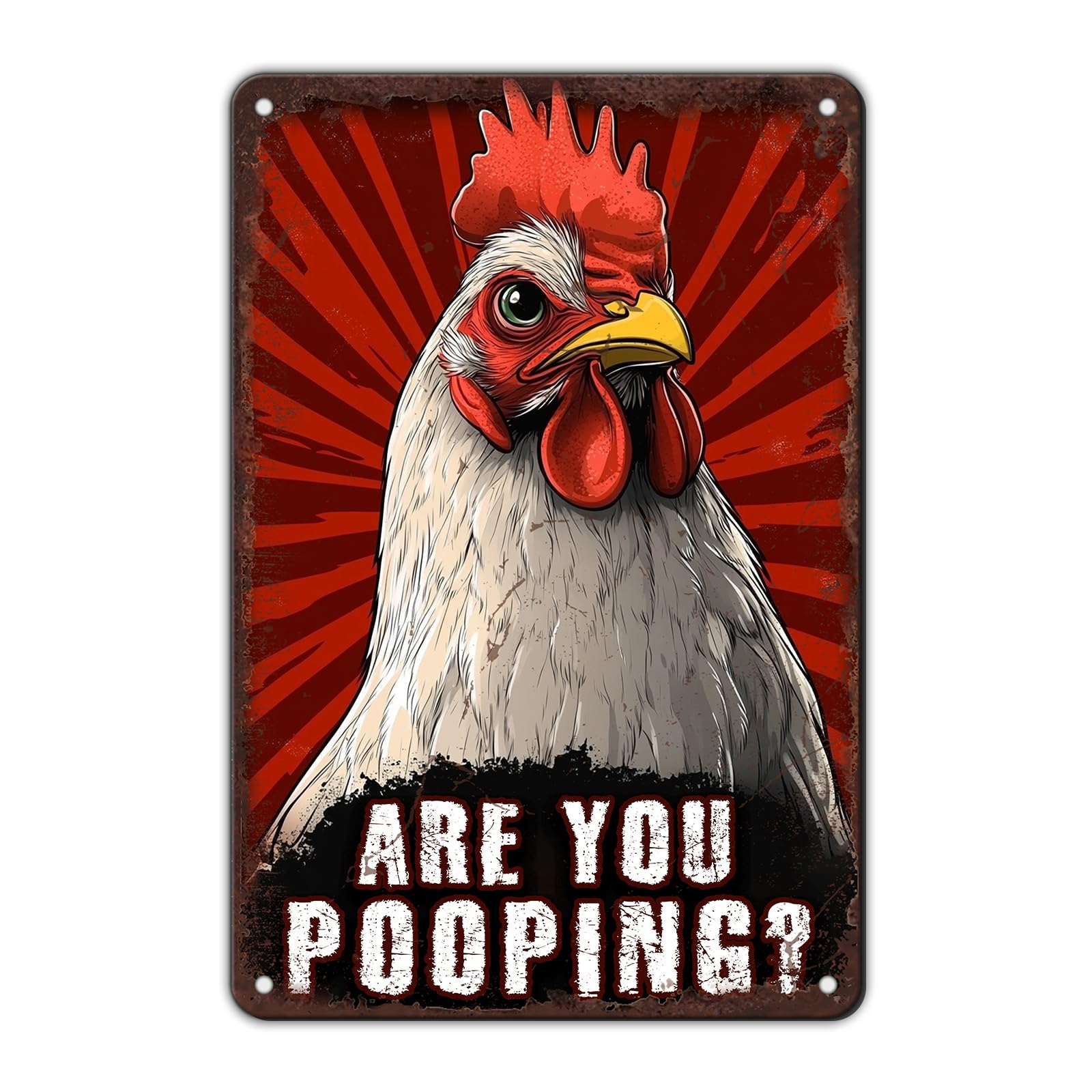 Funny Chicken Signs Welcome To My Kitchen Humorous Cartoon Rooster Cooking Aluminium Sign Metal Chicken Signs Decor Home Ktichen Farm Are Wall 12x8 Inch Vintage Chicken Signs Metal Tin Poster