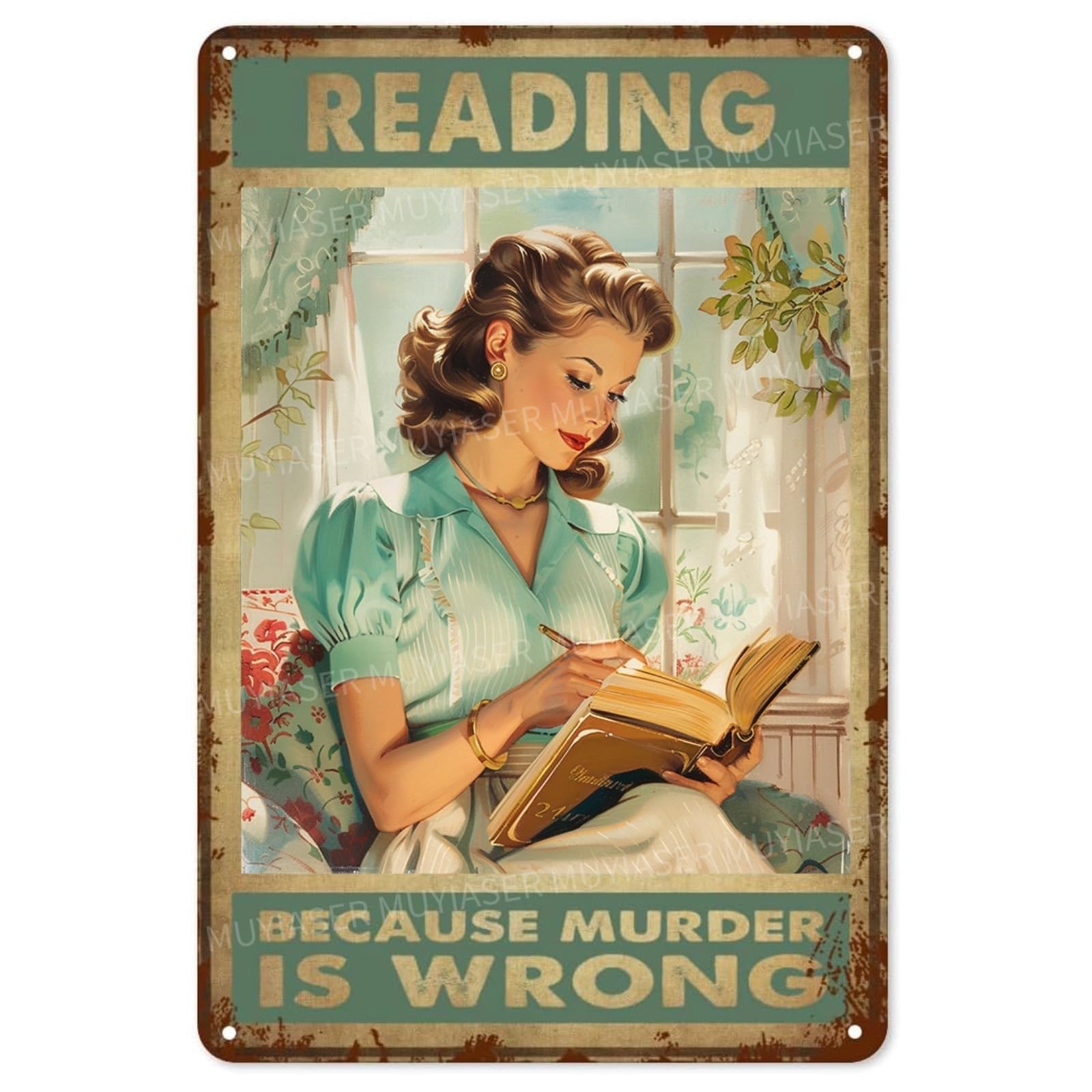 Retro Beach Aluminum Vintage Tin Sign for Kitchen Office Home Bar Cafe Decor 8x12 Inch