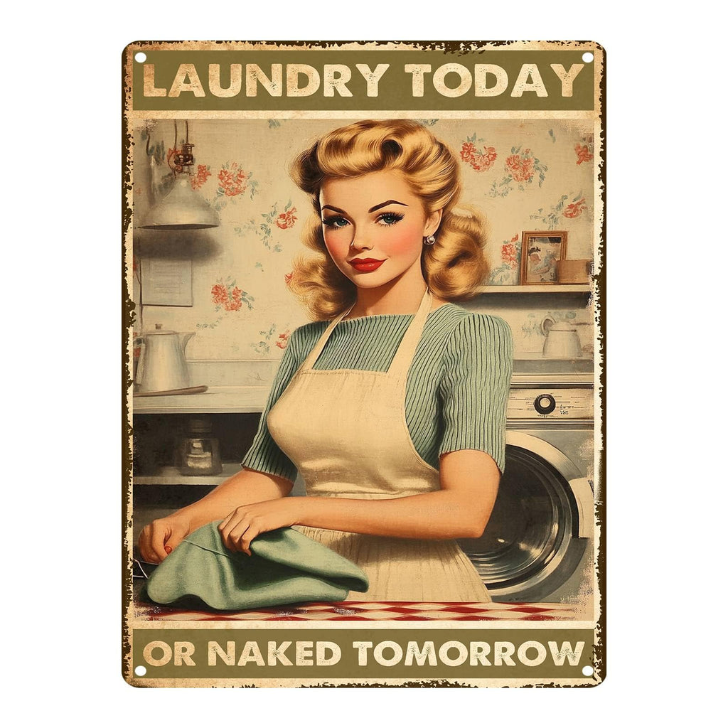 Laundry Metal Tin Sign Laundry Room Wall Decor Fresh Linens Breezy Days Signs Retro Posters for Bathroom Home Bedroom Laundromat Garden 8x12inch