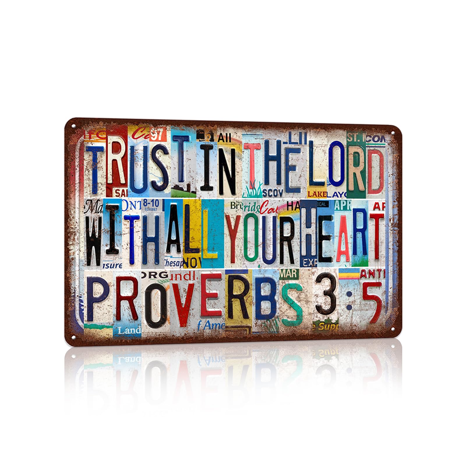 Vintage God Is Within You Wall Decor Biblical Quotation Metal Tin Signs for Bedroom Office Prayer Room,12x8 inch