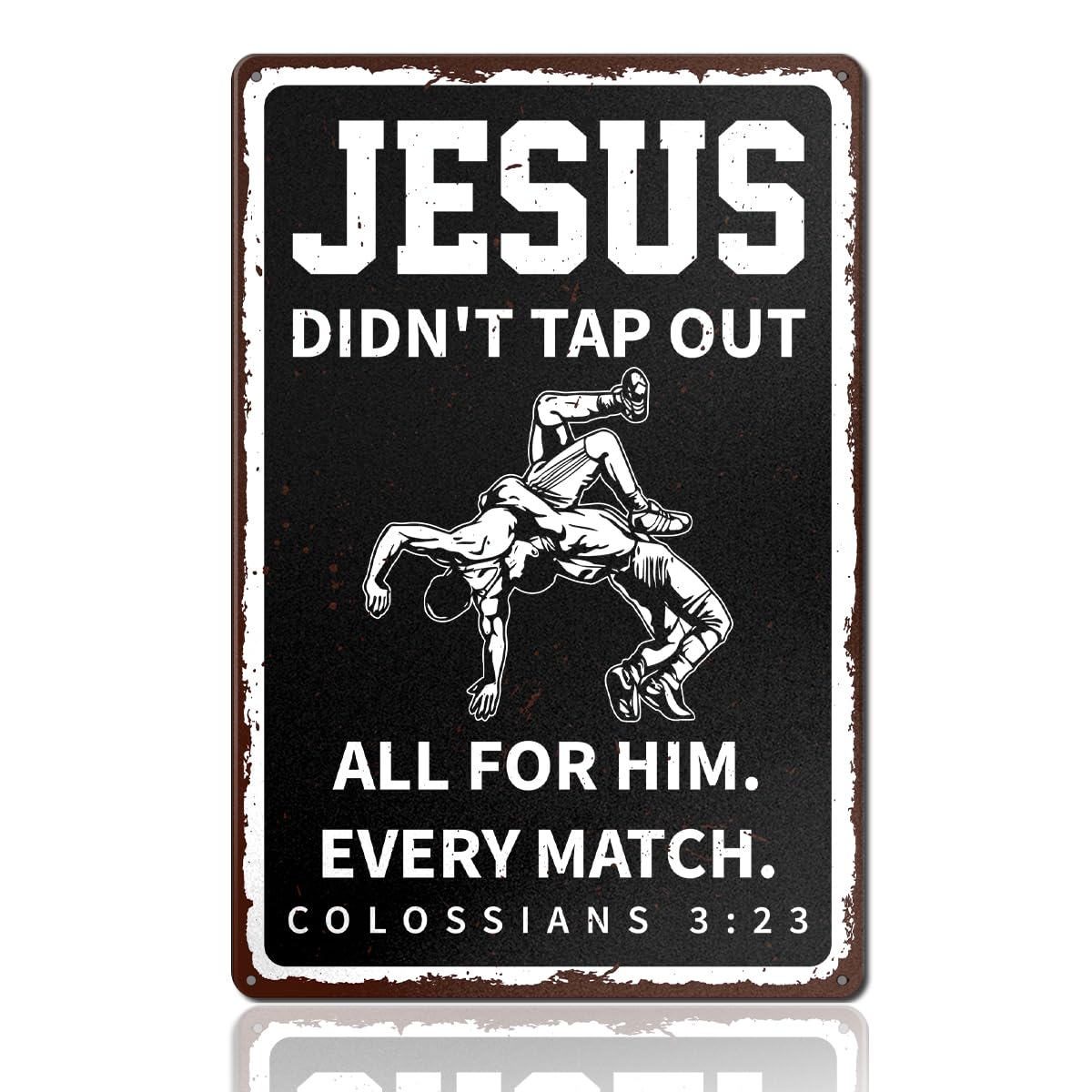 Wrestling Gifts, Vintage Wrestling Metal Tin Sign for Home Bedroom Room Man Cave Garage Wall Decor 8x12 Inch