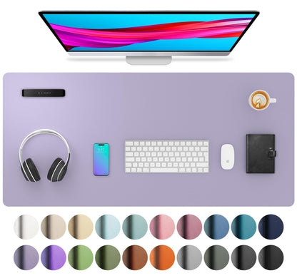 Aothia Non-Slip Waterproof PU Leather Desk Pad Protector for Mouse, Writing Desk, Office, Home, Laptop Blotter, 23.6" x 13.7", Black
