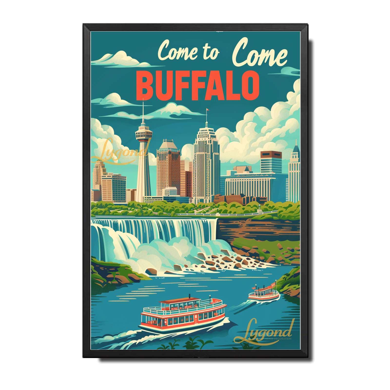 Lygond Metal Sign Tin Sign Vintage Wall Art Come to Chicago Travel Greenhouse Decor for Gift 8×12 Inches