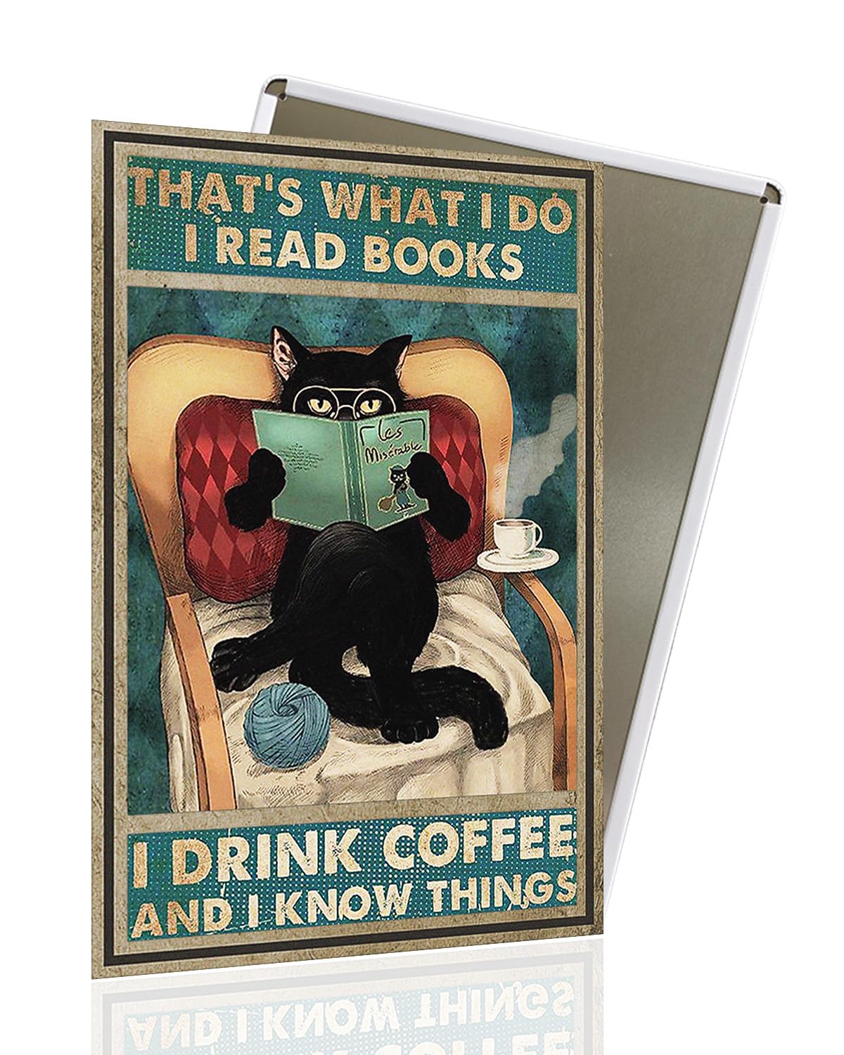 Vintage Black Cat Metal Sign, That's What I Do I Bake And I Know Things Funny Cat Sign Wall Decor for Bedroom Bathroom Retro Metal Tin Sign, Metal Cat Sign Home Decor For Cat Lovers 8x12â€³