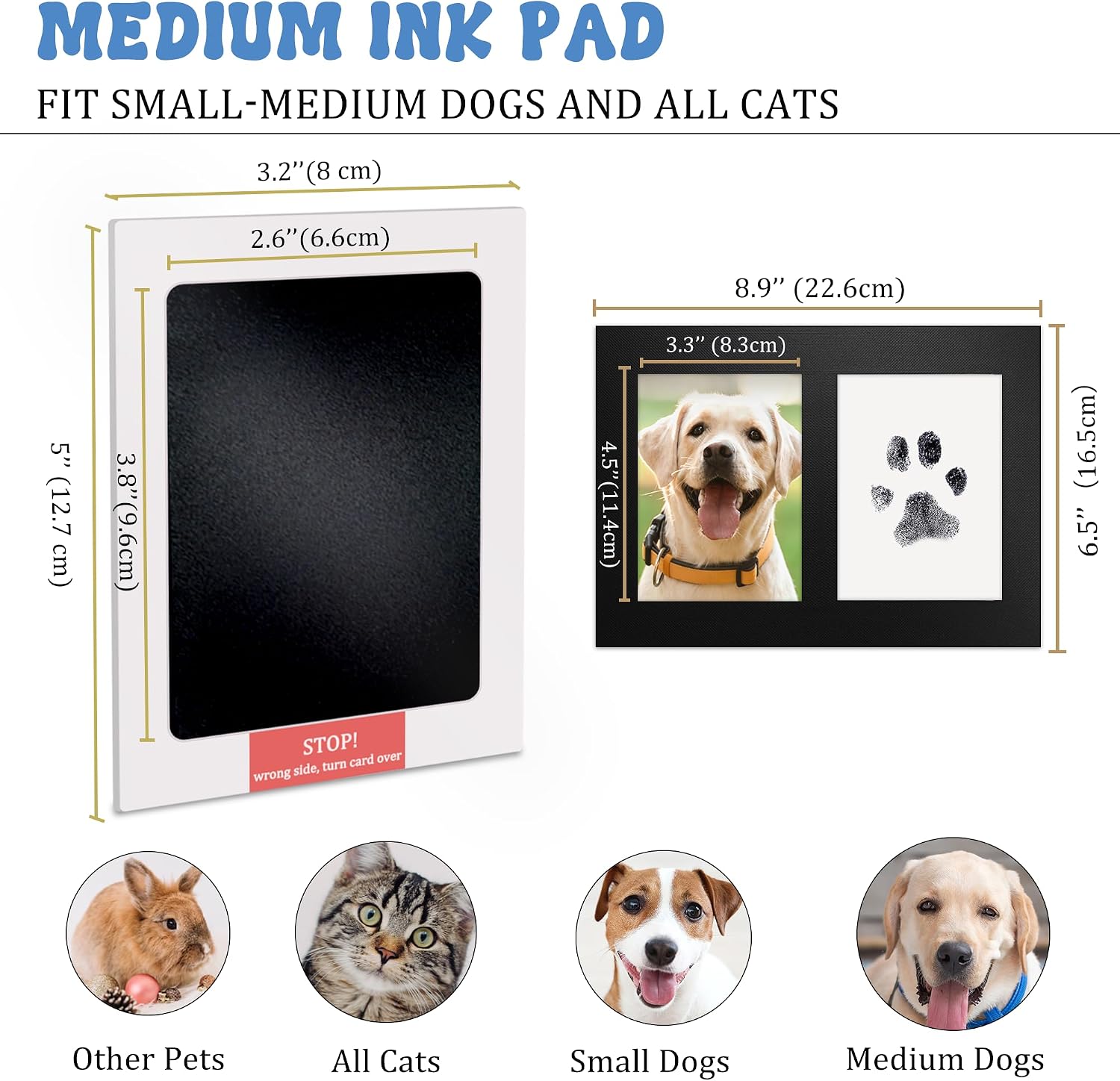 MYPAWLETS Inkless Paw Print Kit,Mess-Free Paw Print Stamp Pad for Dogs Cat,Pet Safe Clean Touch Ink Pad,Dog Nose Print Kit,Pet Paw Print Impression Kit Keepsake,Personalized Pet Lover,Dog Mom Gift-2M