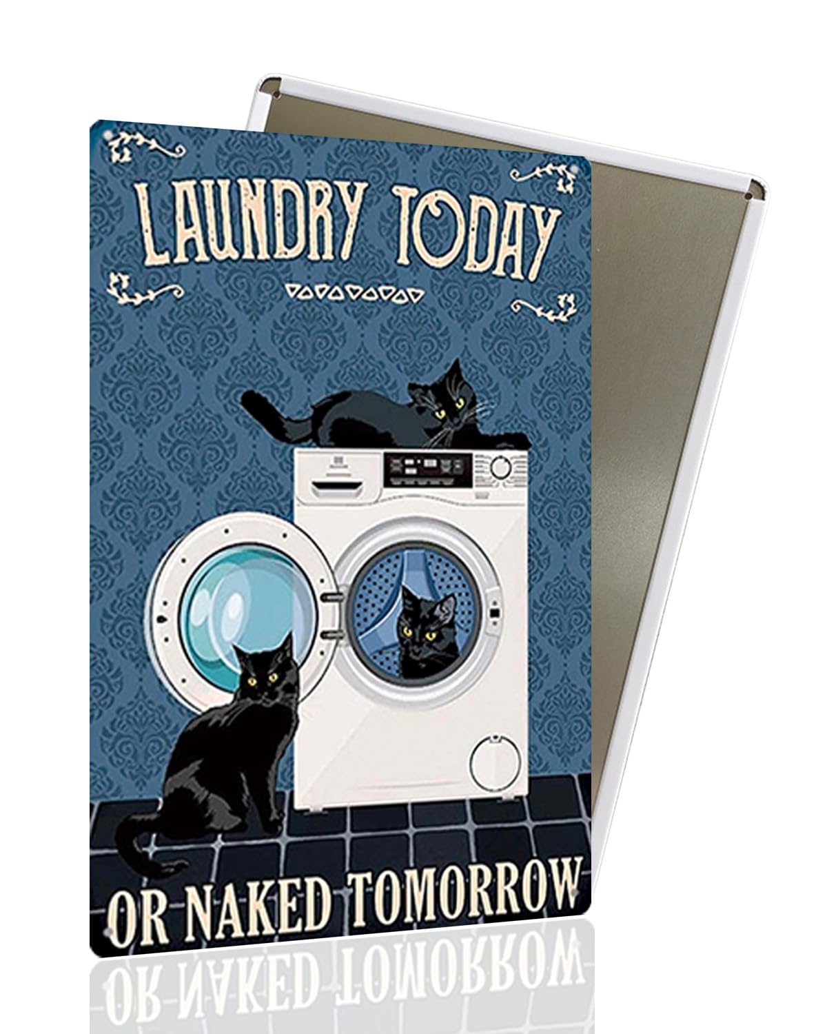 Vintage Black Cat Metal Sign, That's What I Do I Bake And I Know Things Funny Cat Sign Wall Decor for Bedroom Bathroom Retro Metal Tin Sign, Metal Cat Sign Home Decor For Cat Lovers 8x12â€³