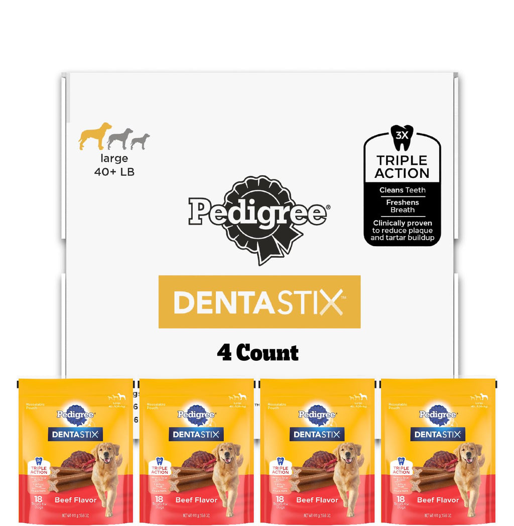 Pedigree Dentastix Large Dog Treats, Original, Beef & Fresh, 2.73 lb. Variety Pack (51 Treats Total)