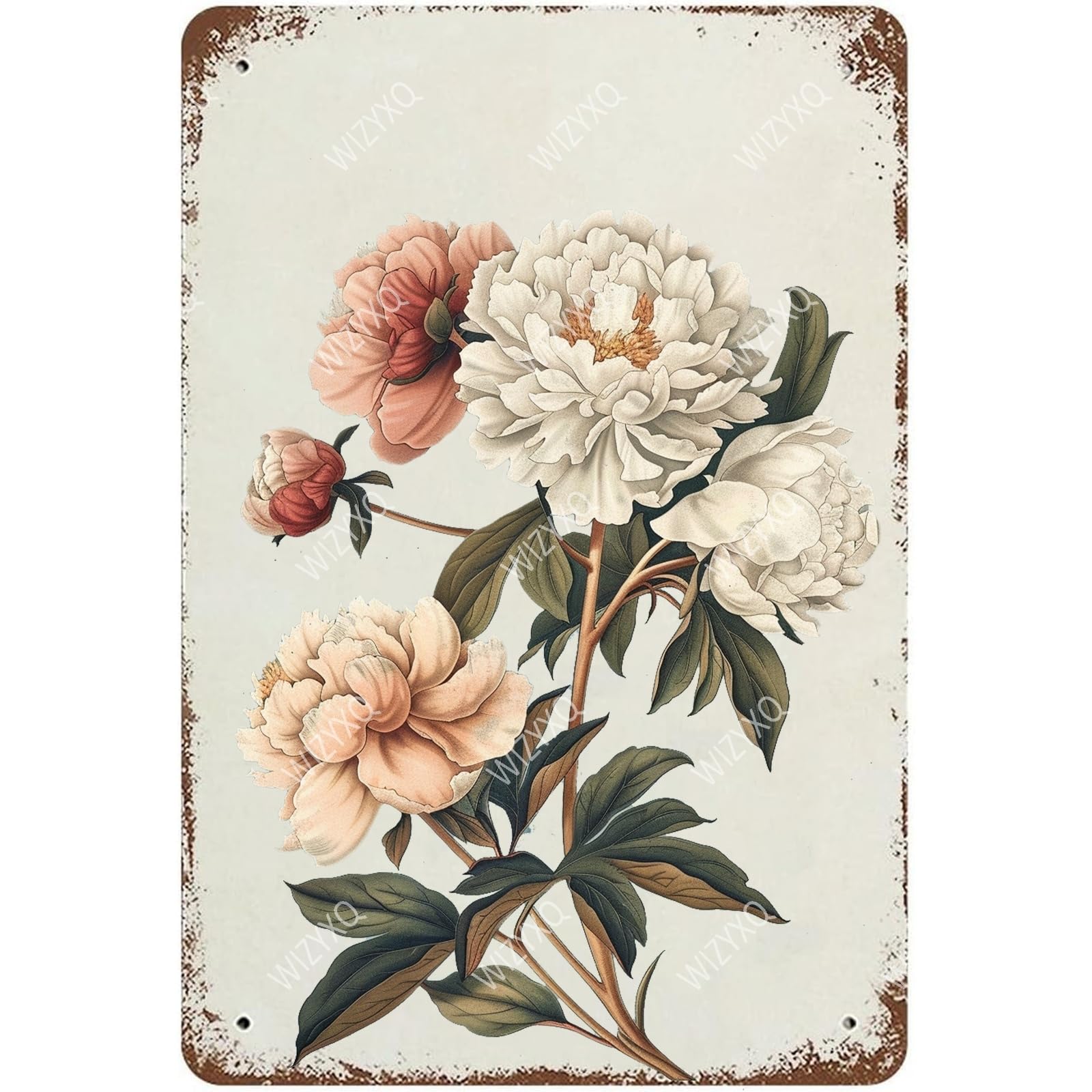 Flowers Metal Signs Vintage A Bouquet of Wild Flowers Tin Sign Retro Wall Decor for Living Room Bedroom Greenhouse Garden Yard Shop Bar 8×12 Inches