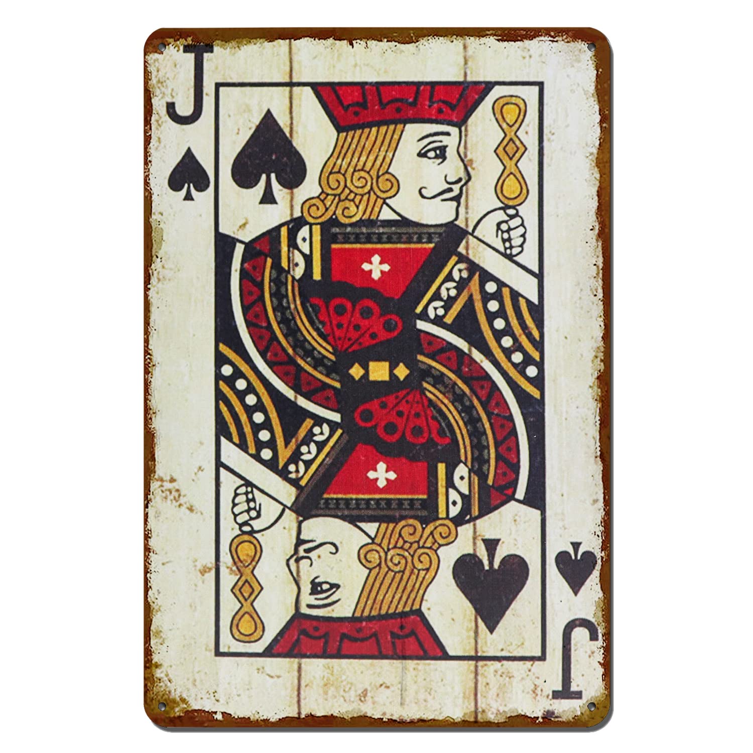 Vintage Poker Wall Decor Metal Sign Retro tin Sign Wall Decorative Signs for Man Cave Home Cafe Pub bar Shop 12x8 Inch Spades Ace