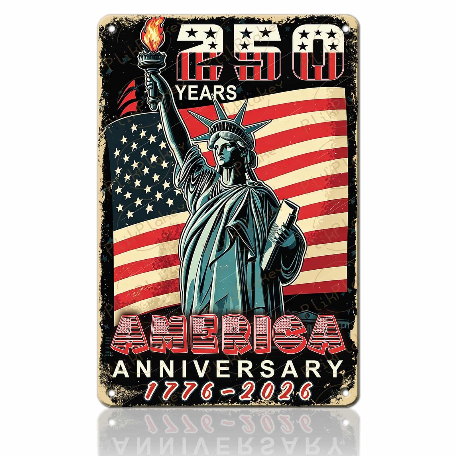 Patriotic 4th of July Tin Sign Happy Independence Day Popsicle Wall Art Vintage Retro Home Decor for Bar Living Room Bedroom Cafe Decoration 12x8 Inch