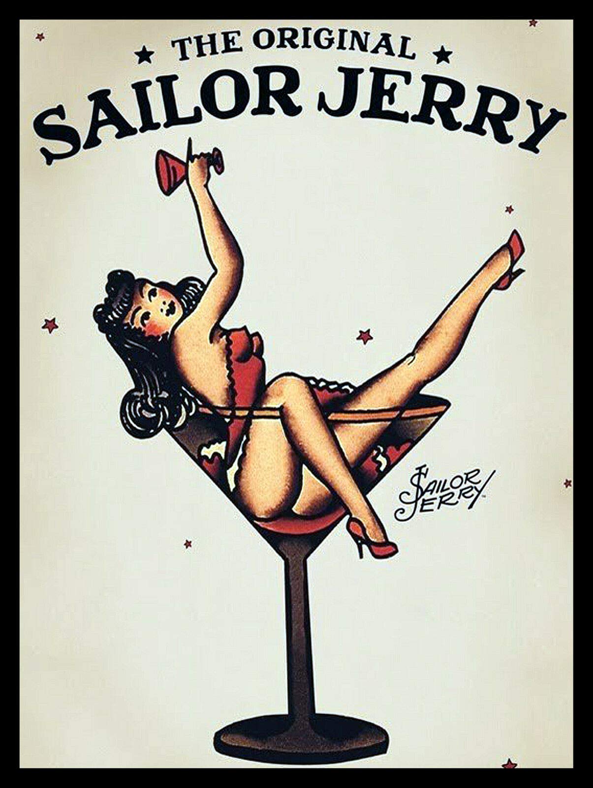 Sharpe Tin Sign Vintage Vintage Sailor Jerry RumMetal Tin Sign Wall Decoration Home Bar Sign 8" W X 12" H