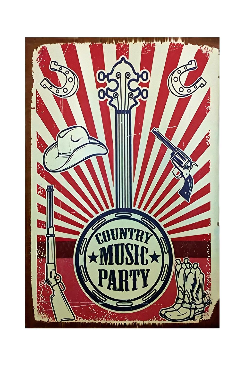 Music Tin Signs, Rock Bands Skull Metal Sign, Feel Alive, Guitar Poster Studio Wall Decor Plants Plaque for Home, Office, Bars, Restaurants, Cafes, Pubs 8 X 12 Inches