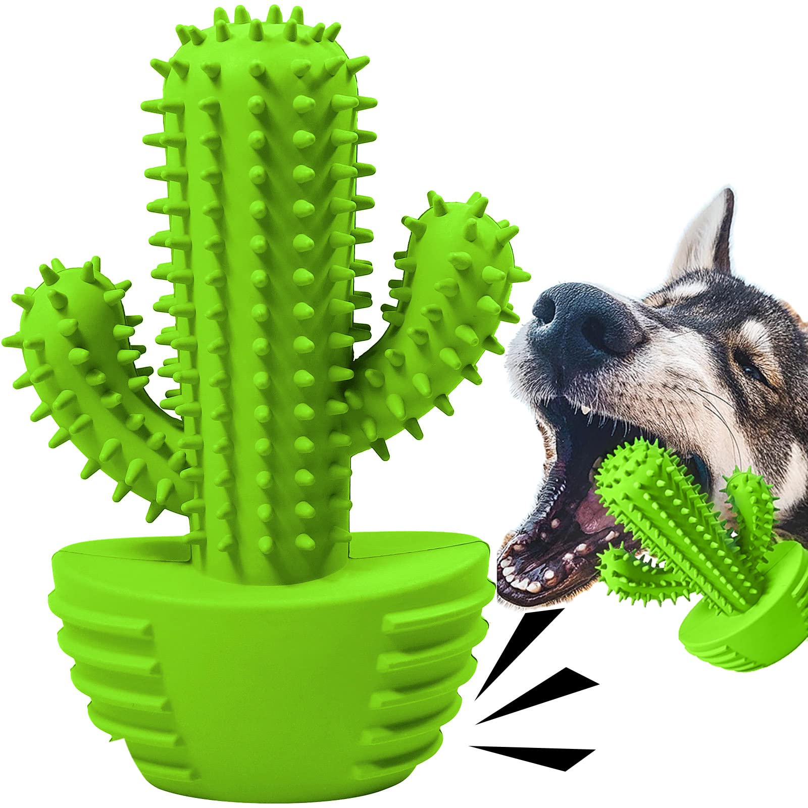 Pamlulu Dog Chew Toys Dog Toothbrush Stick Teeth Cleaning Brush Dental for Medium Large Dog, Puppy Christmas Easter Birthday Gifts, Outdoor Squeaky Toys for Aggressive Chewers Interactive Tough Toys