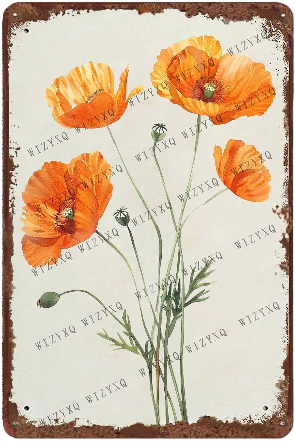 Metal Signs Wildflower Vintage Metal Tin Sign for Home Office Kitchen Bar Cafe Garden Wall Decor 12x8 Inch