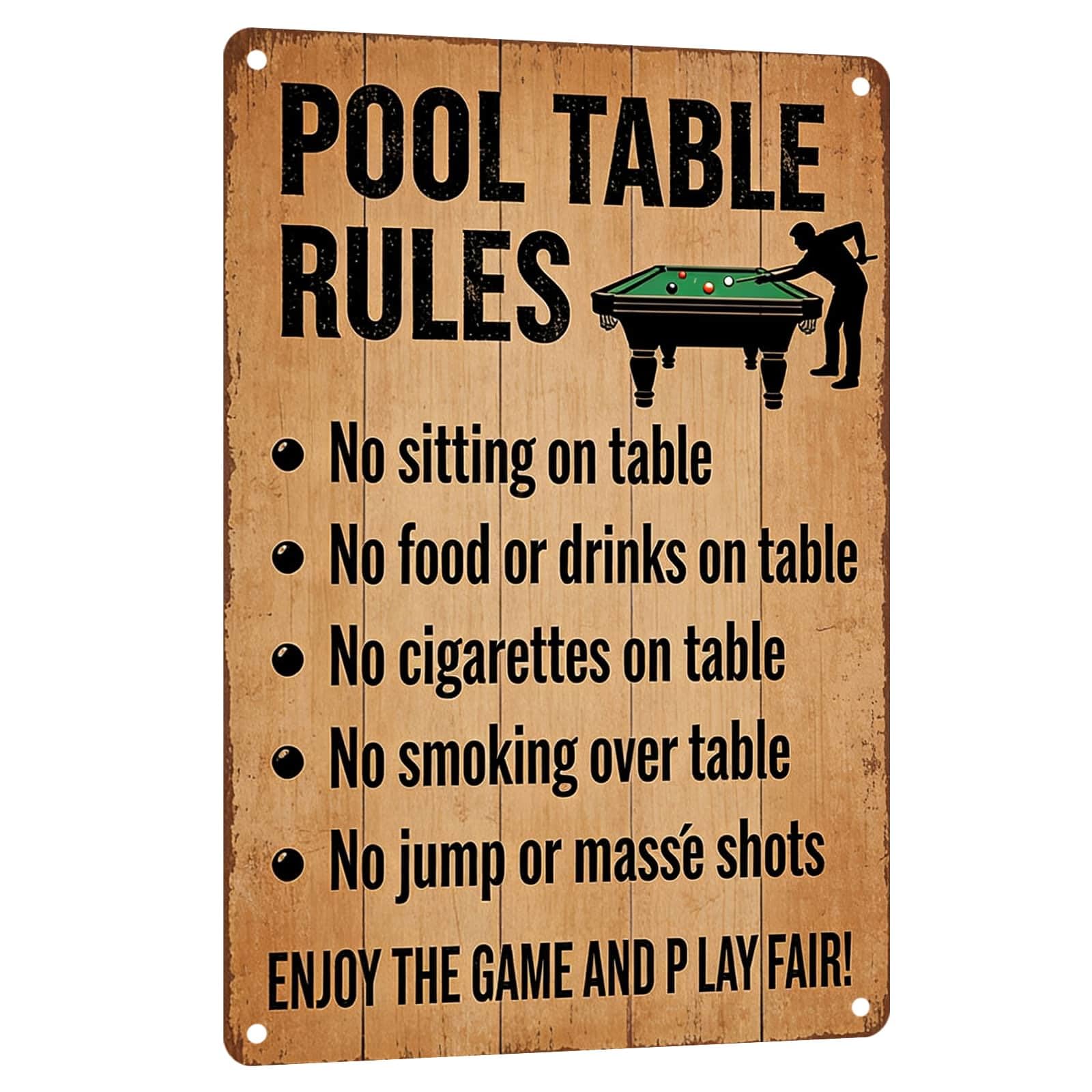 Billiards Metal Sign Less Talk More Chalk Billiards Vintage Art Wall Decor Funny Pool Decor for Man Cave Game Room Bar Garage Billiard Room 8x12 Inch
