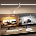 Airlonv LED Desk Lamp for Office Home, Eye-Caring Desk Light with Stepless Dimming Adjustable Flexible Gooseneck, 10W USB Adapter Desk Lamp with Clamp for Reading, Study, Workbench (Black)