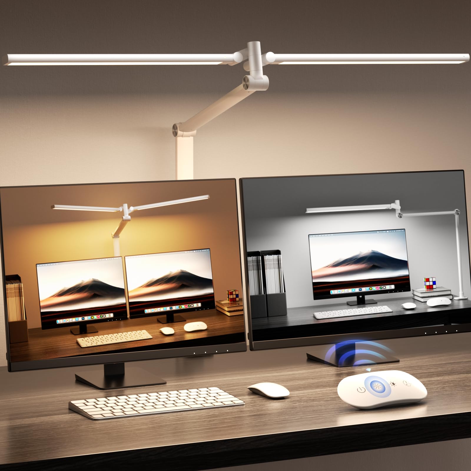 Airlonv LED Desk Lamp for Office Home, Eye-Caring Desk Light with Stepless Dimming Adjustable Flexible Gooseneck, 10W USB Adapter Desk Lamp with Clamp for Reading, Study, Workbench (Black)