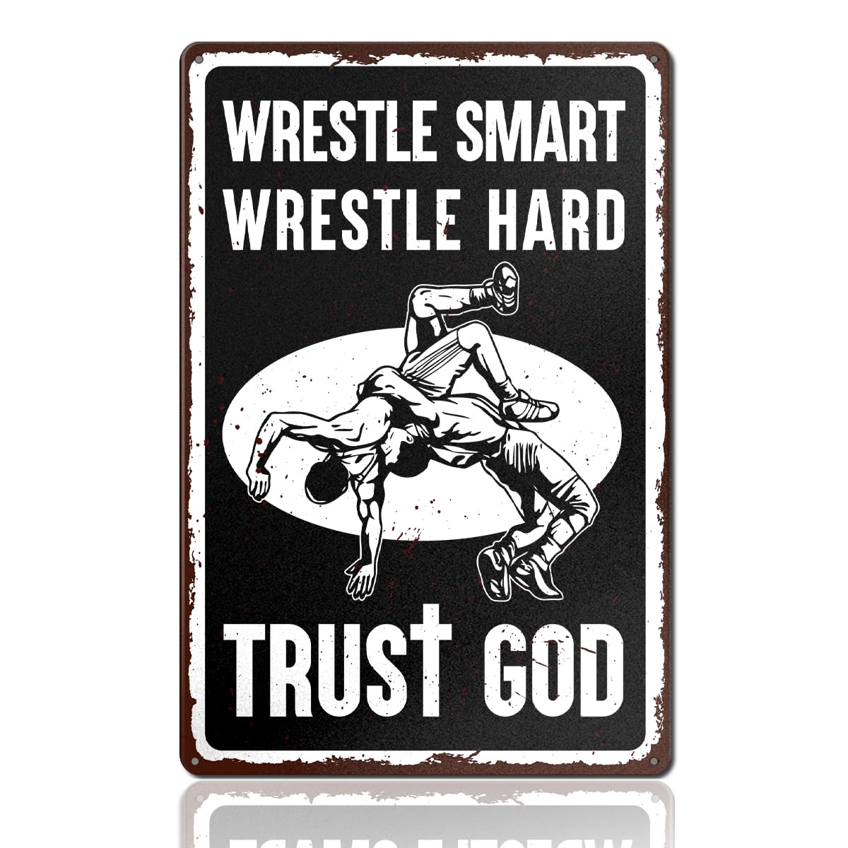 Wrestling Gifts, Vintage Wrestling Metal Tin Sign for Home Bedroom Room Man Cave Garage Wall Decor 8x12 Inch