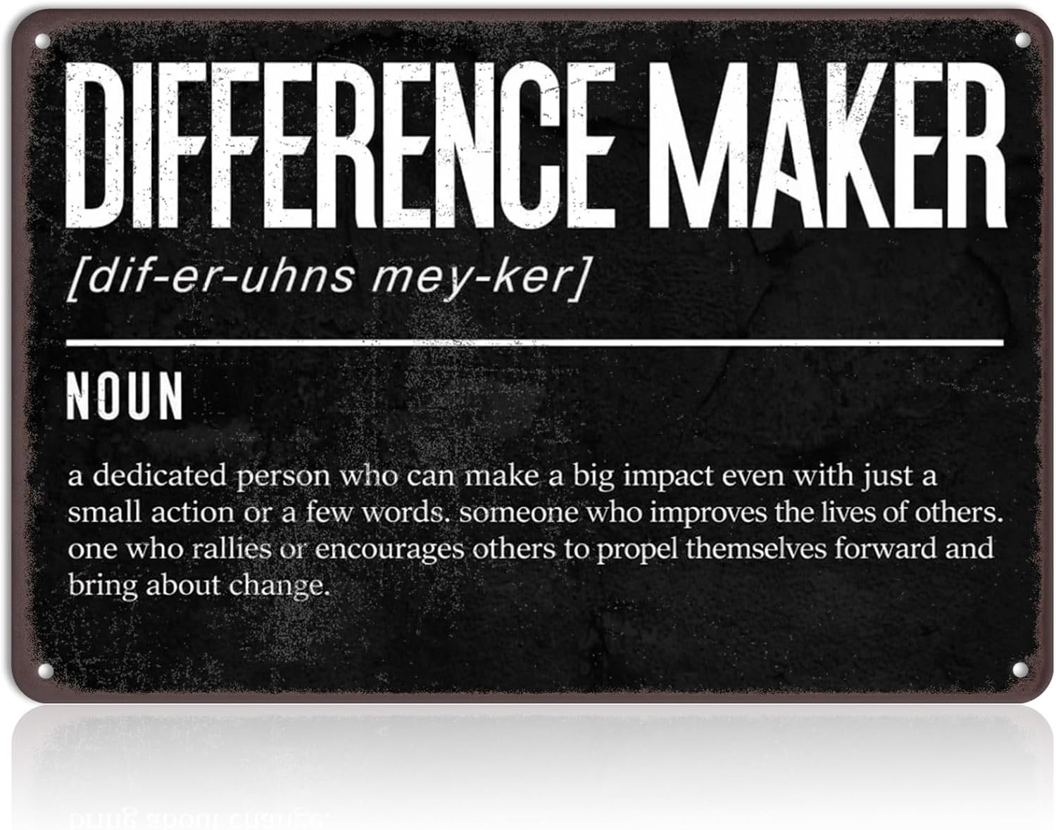 Difference Maker Metal Sign – 8x12 Inch Inspirational Wall Decor for Office & Classroom, Motivational Quote Tin Sign Appreciation Gift for Teacher, Coach, Manager