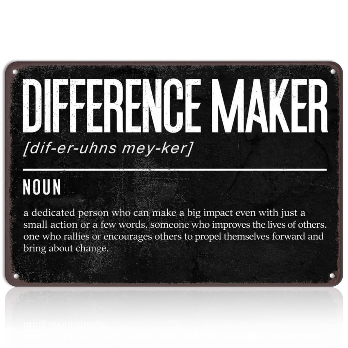 Difference Maker Metal Sign – 8x12 Inch Inspirational Wall Decor for Office & Classroom, Motivational Quote Tin Sign Appreciation Gift for Teacher, Coach, Manager