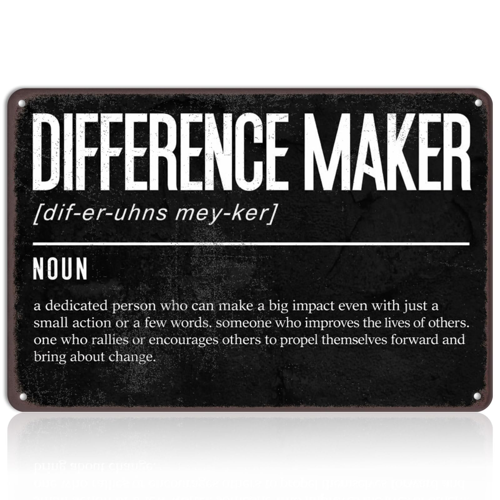Difference Maker Metal Sign – 8x12 Inch Inspirational Wall Decor for Office & Classroom, Motivational Quote Tin Sign Appreciation Gift for Teacher, Coach, Manager