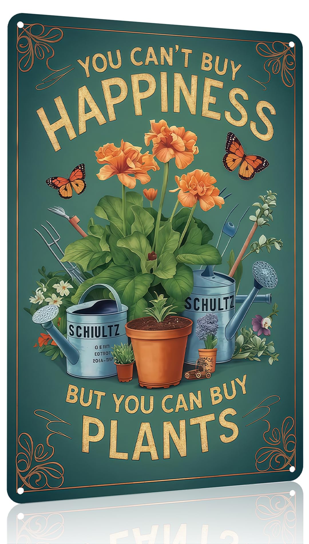 Funnysign Garden Gifts This Is My Happy Place Vintage Tin Sign for Home Garden Greenhouse Patio Yard Decor 8 X 12 Inch(3981)