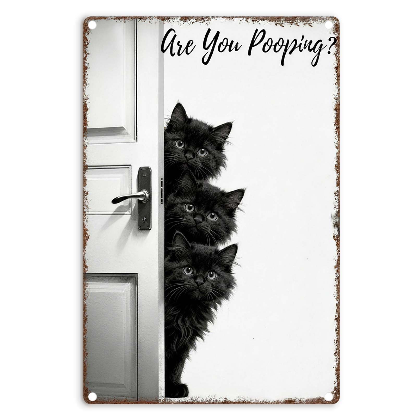 Funny Bathroom Wall Art Highland Cow Metal Signs - Vintage Metal Tin Sign Wall Art Decor, Are You Pooping Western Bathroom Decor for Cow Lovers,Restroom,12x8 inch
